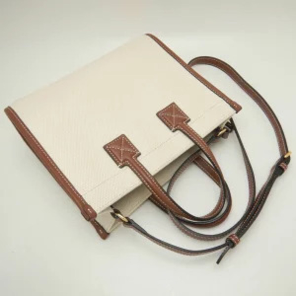 BURBERRY Freya Tote Bag Canvas Leather Tan - Picture 3 of 9